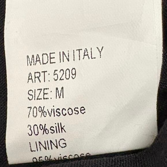 Elena Baldi Silk Blend Bow Tie Blouse Top Sz M Made in Italy Sheer Print NWT - Picture 6 of 8